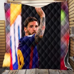 Persistent Barca Soccer Player Lionel Messi Quilt Blanket