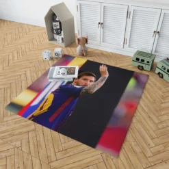 Persistent Barca Soccer Player Lionel Messi Rug 1