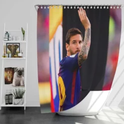 Persistent Barca Soccer Player Lionel Messi Shower Curtain