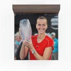 Petra Kvitova Powerful Tennis Player Fitted Sheet