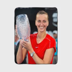 Petra Kvitova Powerful Tennis Player Fleece Blanket 1