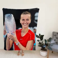 Petra Kvitova Powerful Tennis Player Fleece Blanket