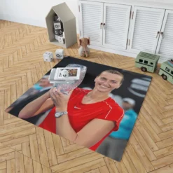 Petra Kvitova Powerful Tennis Player Rug 1