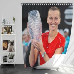 Petra Kvitova Powerful Tennis Player Shower Curtain