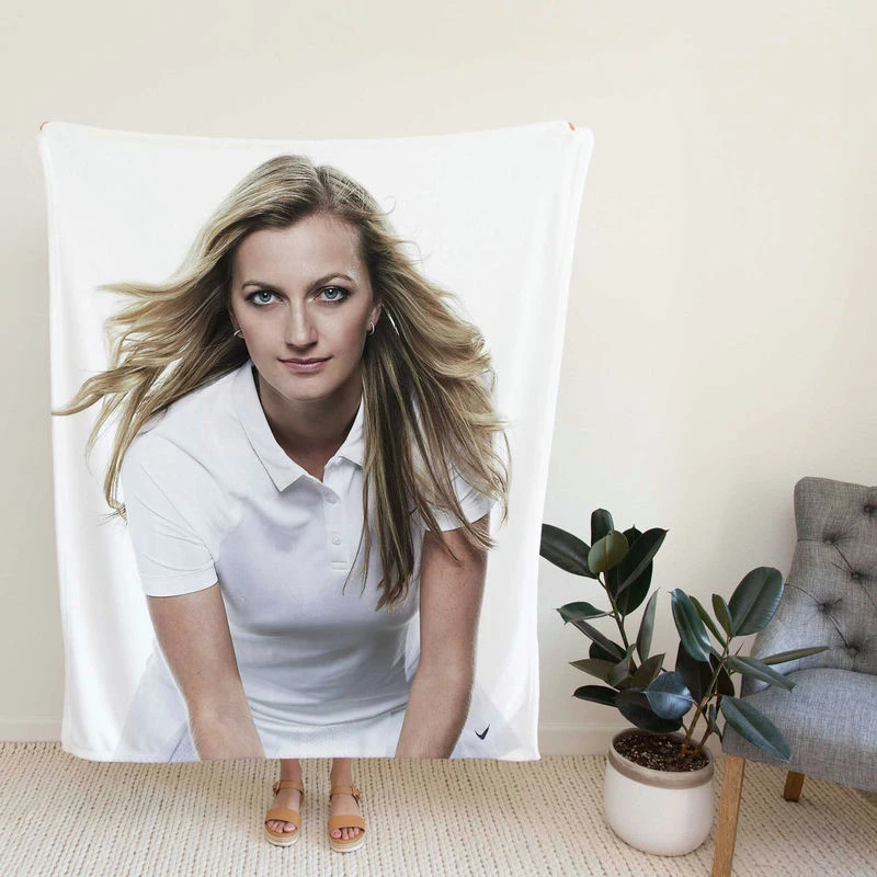 Petra Kvitova Spirited Tennis Player Fleece Blanket