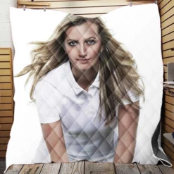Petra Kvitova Spirited Tennis Player Quilt Blanket