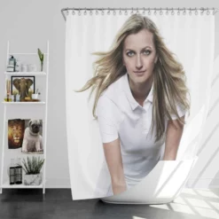 Petra Kvitova Spirited Tennis Player Shower Curtain