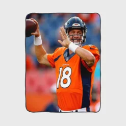 Peyton Manning American Football Quarterback Fleece Blanket 1