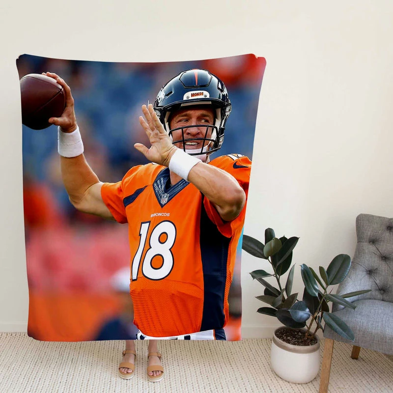 Peyton Manning American Football Quarterback Fleece Blanket