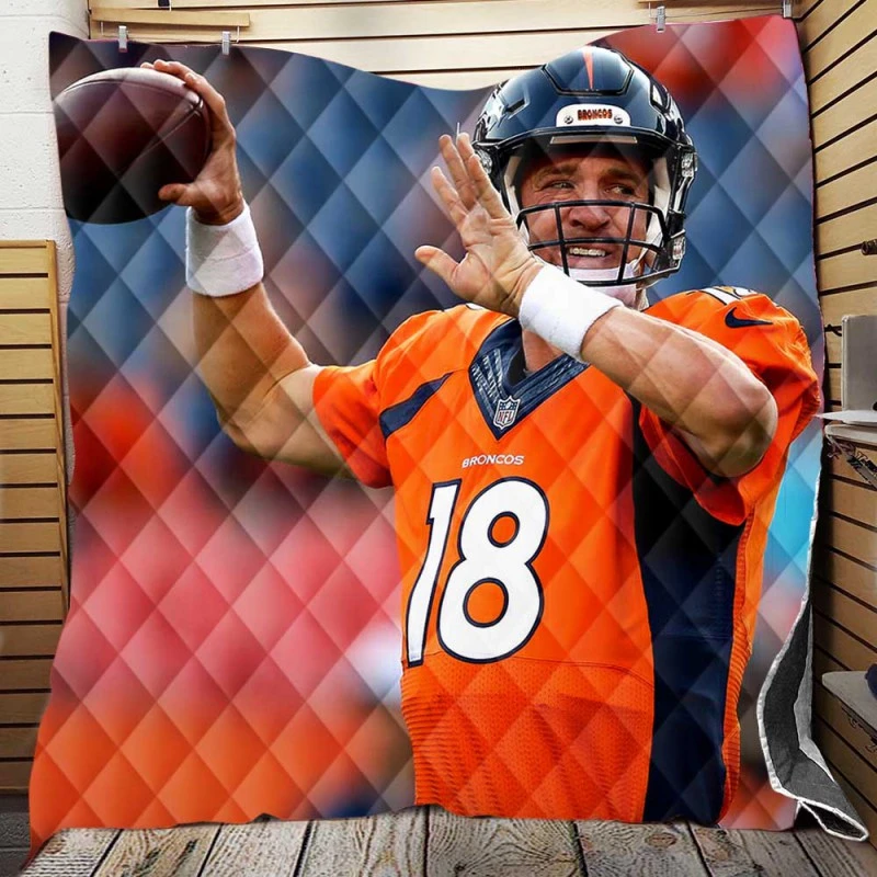 Peyton Manning American Football Quarterback Quilt Blanket