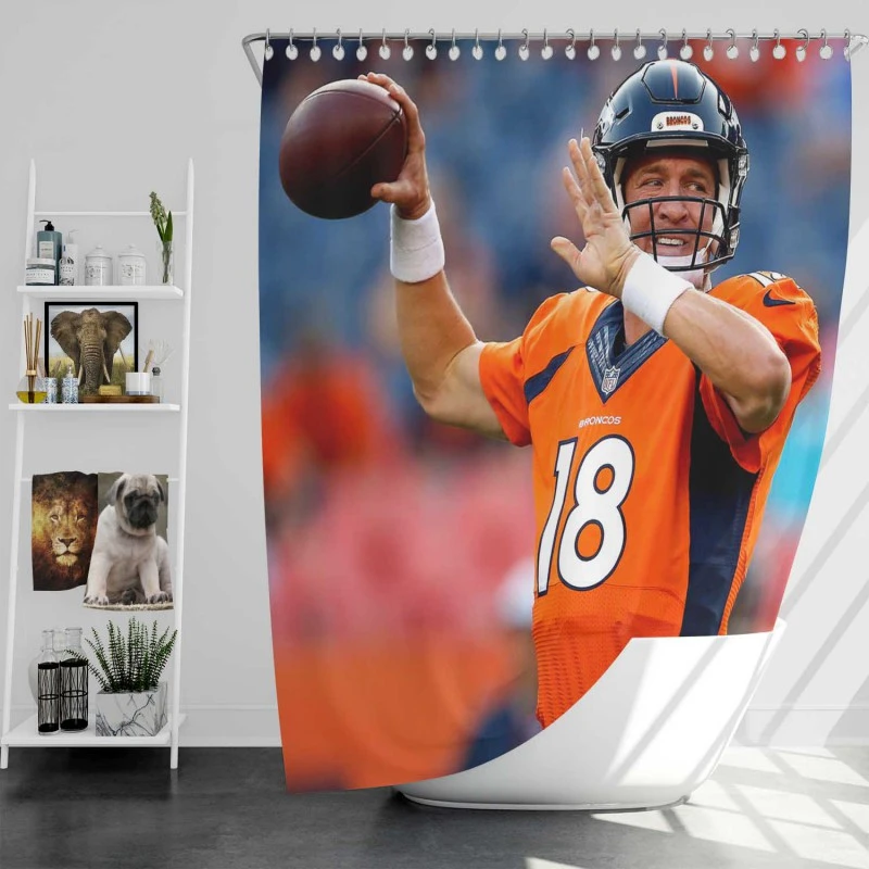 Peyton Manning American Football Quarterback Shower Curtain