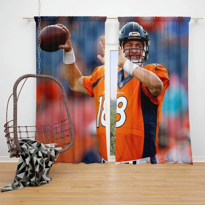 Peyton Manning American Football Quarterback Window Curtain