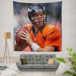 Peyton Manning Energetic NFL Football Player Tapestry