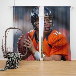Peyton Manning Energetic NFL Football Player Window Curtain