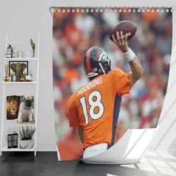 Peyton Manning Exciting NFL Football Player Shower Curtain