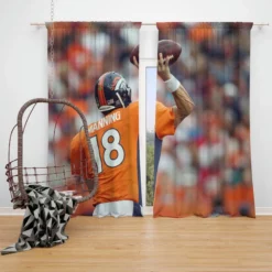 Peyton Manning Exciting NFL Football Player Window Curtain