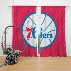 Philadelphia 76ers American Professional Basketball Team Window Curtain