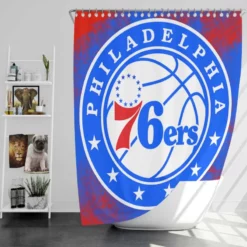 Philadelphia 76ers Awarded NBA Basketball Team Shower Curtain