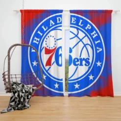 Philadelphia 76ers Awarded NBA Basketball Team Window Curtain