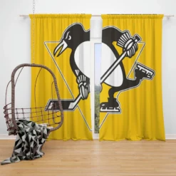 Pittsburgh Penguins Popular NHL Club Window Curtain