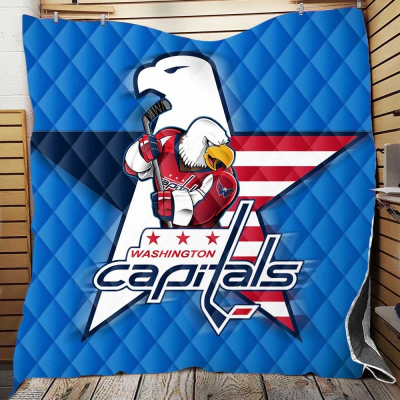 Popular American Hockey Team Washington Capitals Quilt Blanket