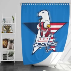 Popular American Hockey Team Washington Capitals Shower Curtain
