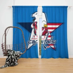 Popular American Hockey Team Washington Capitals Window Curtain