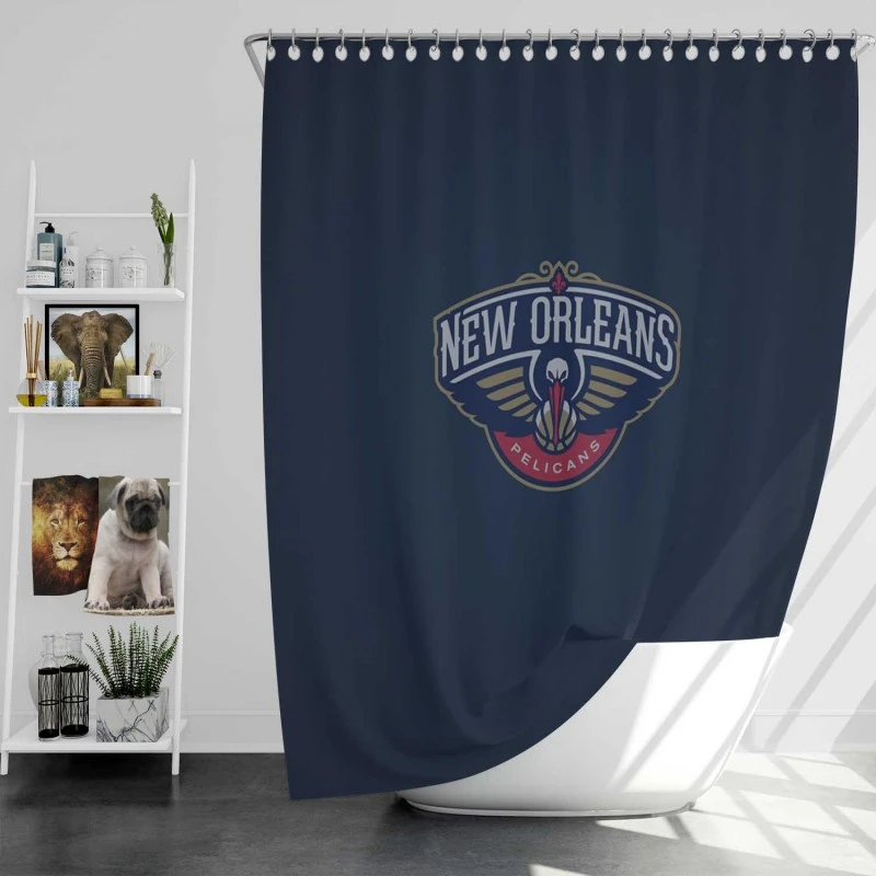 Popular American NBA Club New Orleans Pelicans Shower Curtain