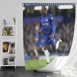 Popular Chelsea Football Player N Golo Kante Shower Curtain