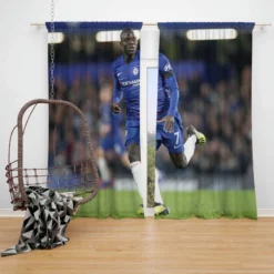 Popular Chelsea Football Player N Golo Kante Window Curtain