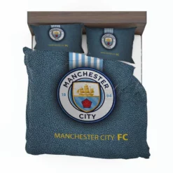 Popular England Soccer Club Manchester City Logo Bedding Set 1