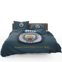 Popular England Soccer Club Manchester City Logo Bedding Set