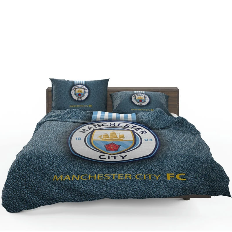 Popular England Soccer Club Manchester City Logo Bedding Set