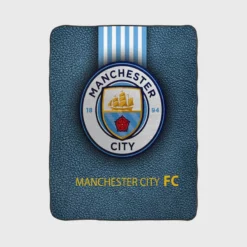 Popular England Soccer Club Manchester City Logo Fleece Blanket 1