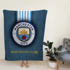 Popular England Soccer Club Manchester City Logo Fleece Blanket