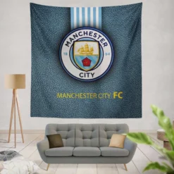 Popular England Soccer Club Manchester City Logo Tapestry