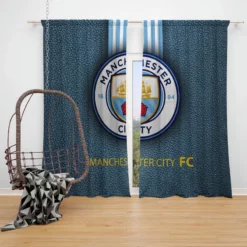 Popular England Soccer Club Manchester City Logo Window Curtain