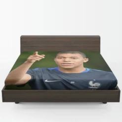 Popular Football Player Kylian Mbappe Fitted Sheet 1