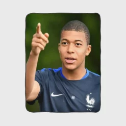 Popular Football Player Kylian Mbappe Fleece Blanket 1