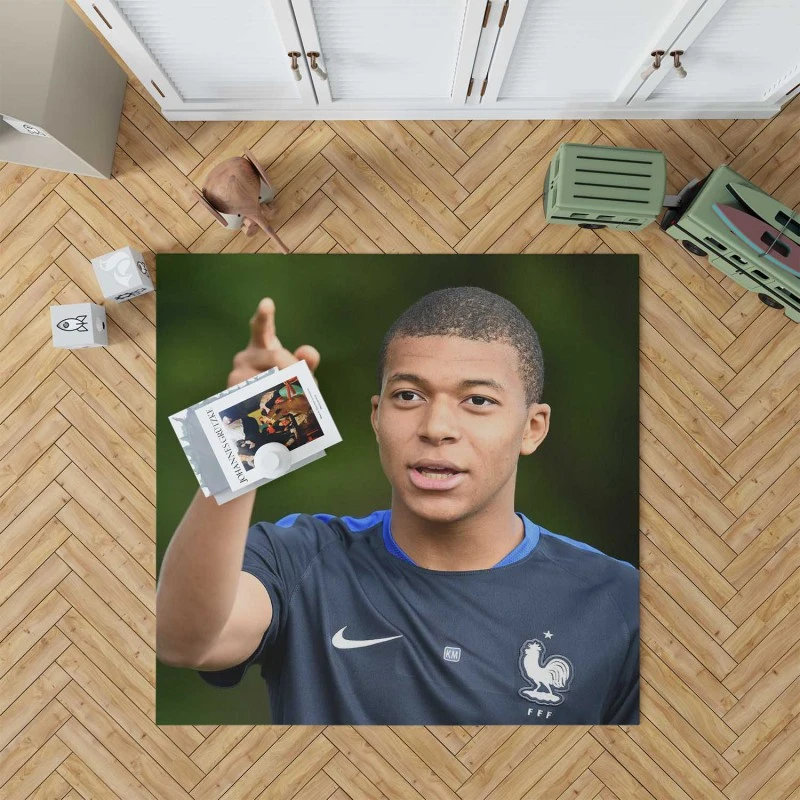 Popular Football Player Kylian Mbappe Rug