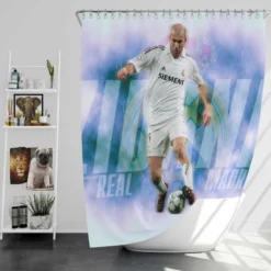 Popular Footballer Zinedine Zidane Shower Curtain