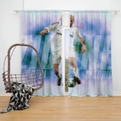 Popular Footballer Zinedine Zidane Window Curtain