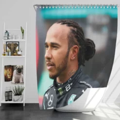 Popular Formula 1 Driver Lewis Hamilton Shower Curtain