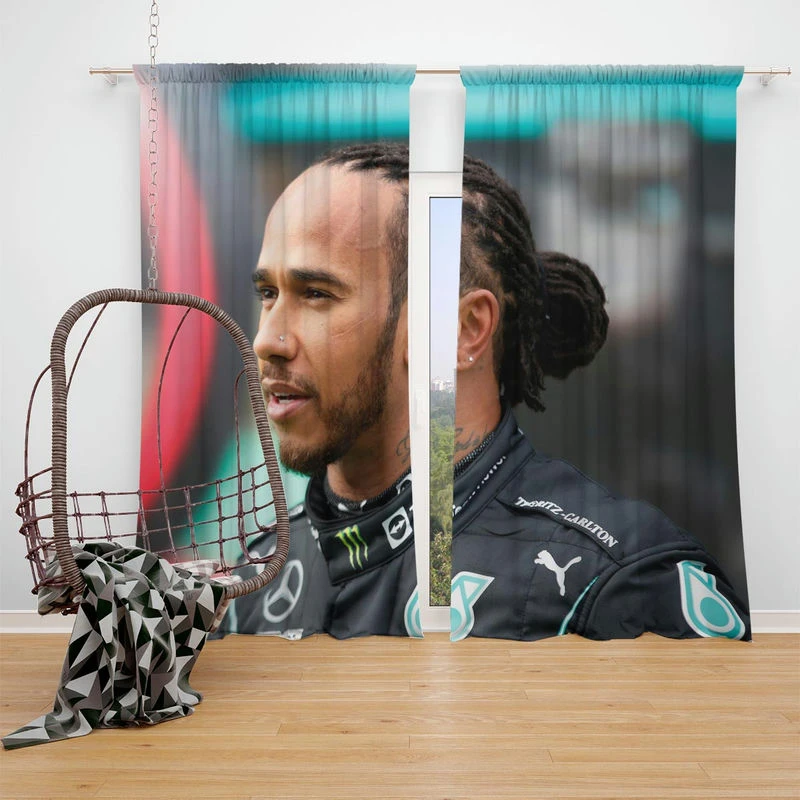 Popular Formula 1 Driver Lewis Hamilton Window Curtain