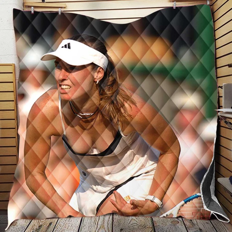 Popular Grand Slam Tennis Player Martina Hingis Quilt Blanket