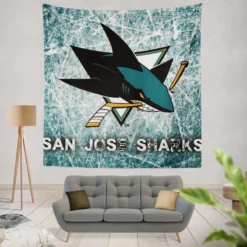 Popular Hockey Club San Jose Sharks Tapestry