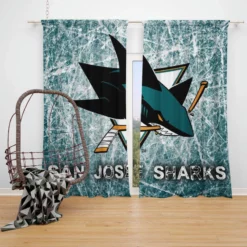 Popular Hockey Club San Jose Sharks Window Curtain