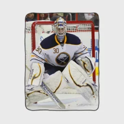 Popular Hockey Player Ryan Miller Fleece Blanket 1