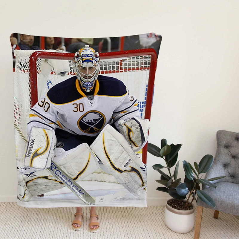 Popular Hockey Player Ryan Miller Fleece Blanket