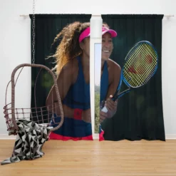 Popular Japanes Tennis Player Naomi Osaka Window Curtain